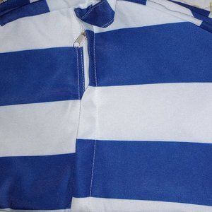 Striped Storage Bag & Seat With Zipper Top